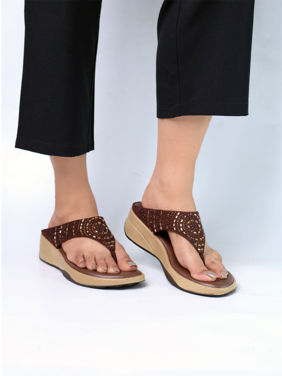 Aleana Brown Wedge Heels - Main Image