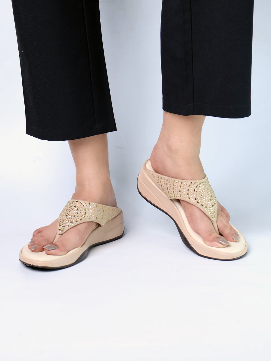 Aleana Cream Wedge Heels