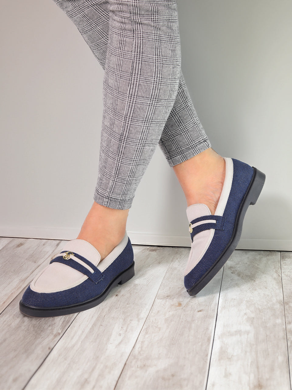 Angelia Blue Flat Loafers - Main Image
