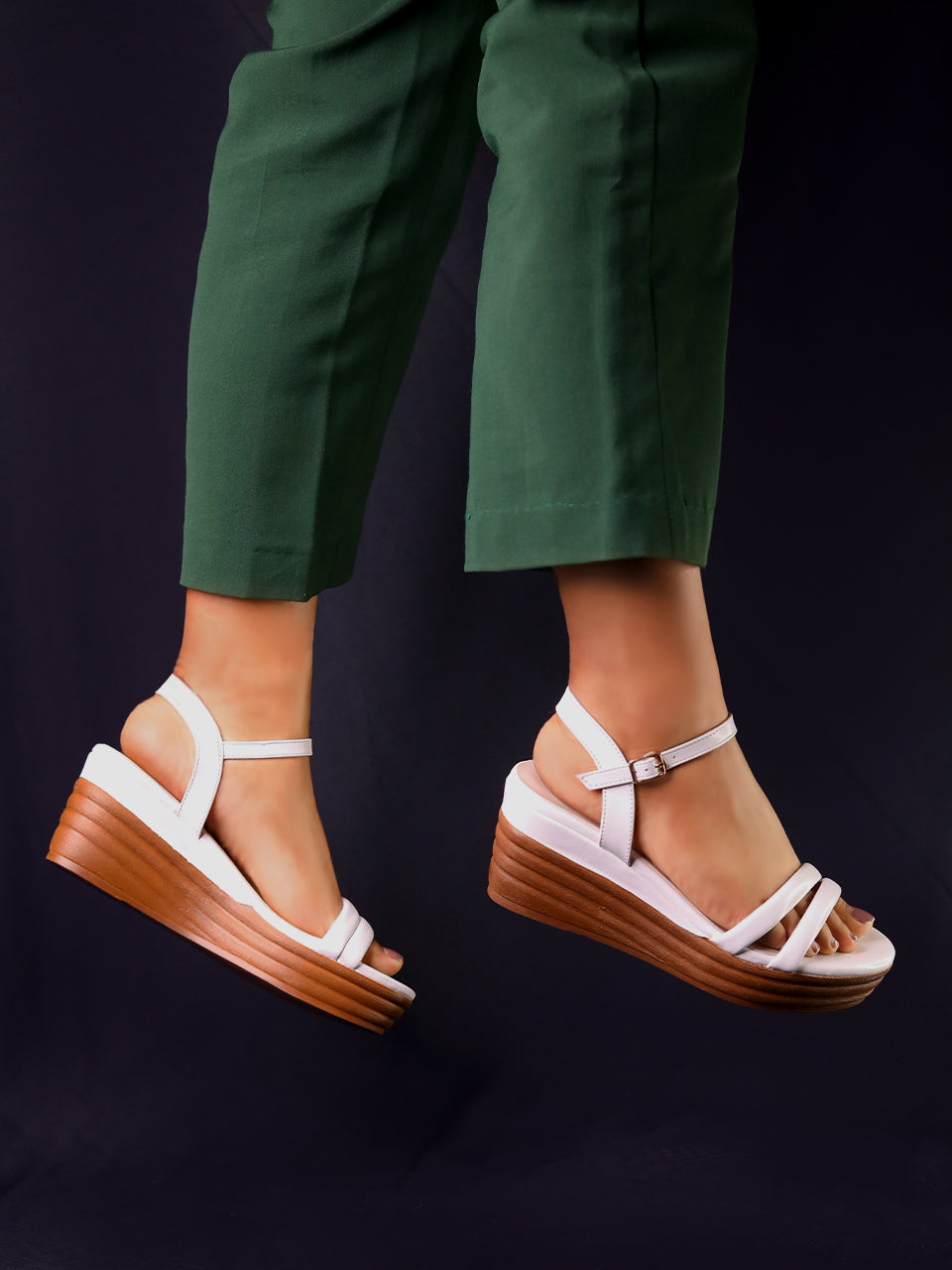 Shamana Fancy and trendy Off White wedding wedges for women