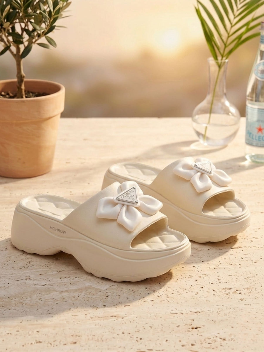 Cleo Beige Slip On Sliders