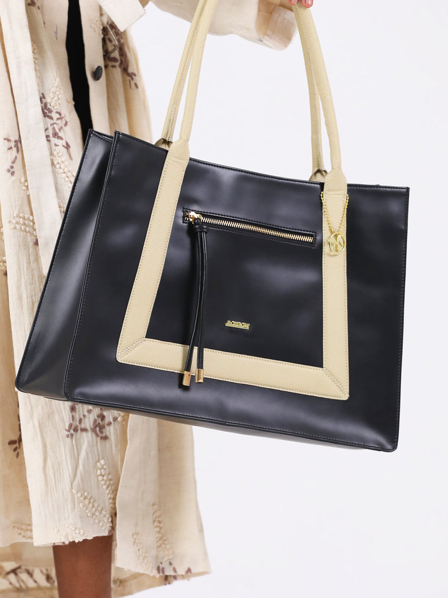 Dua Black Laptop Bag With Pouch Bag