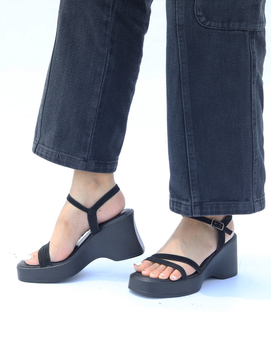 Marley Black Wedge Heels