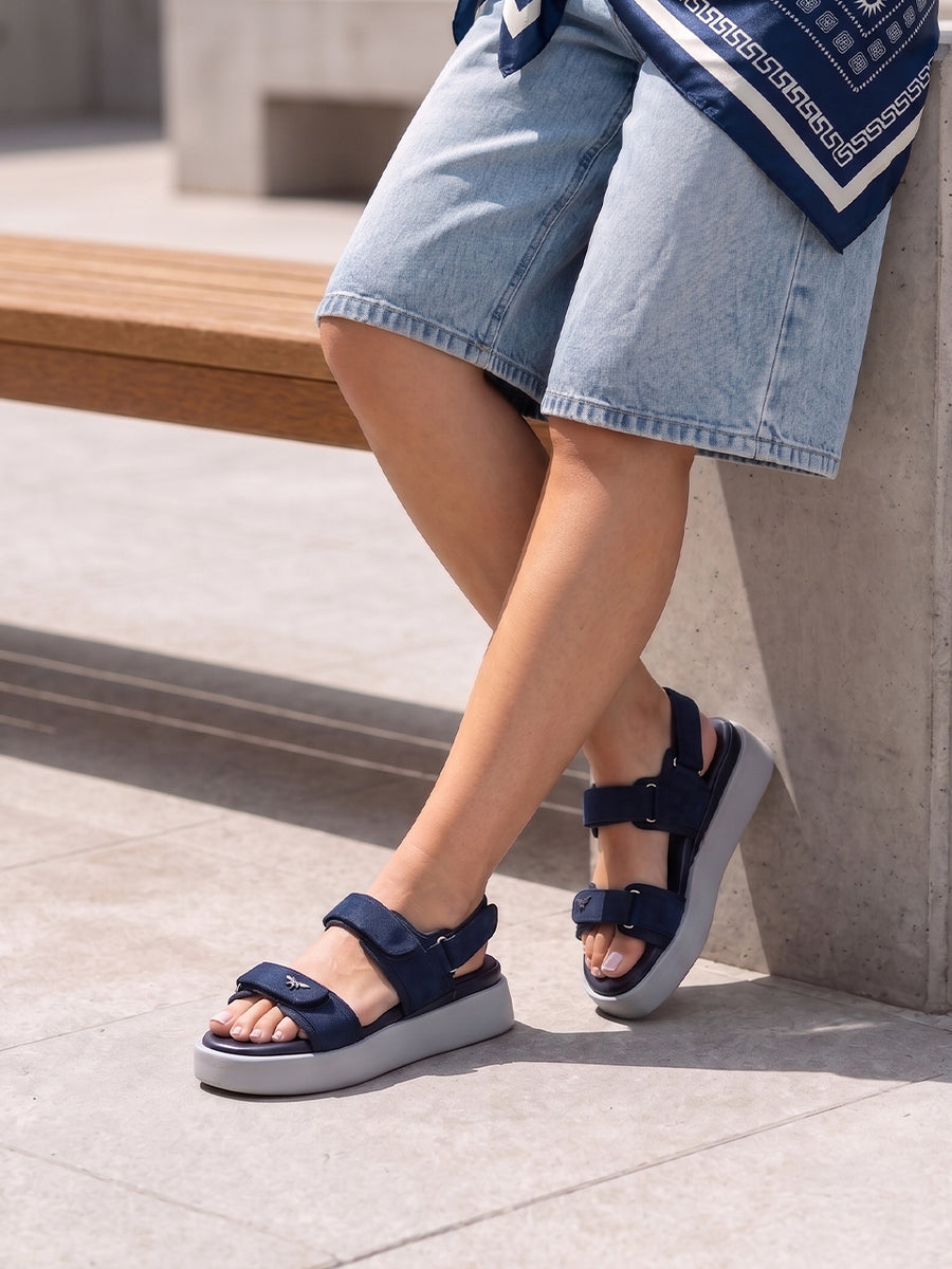 Ovia Navy Wedge Heels