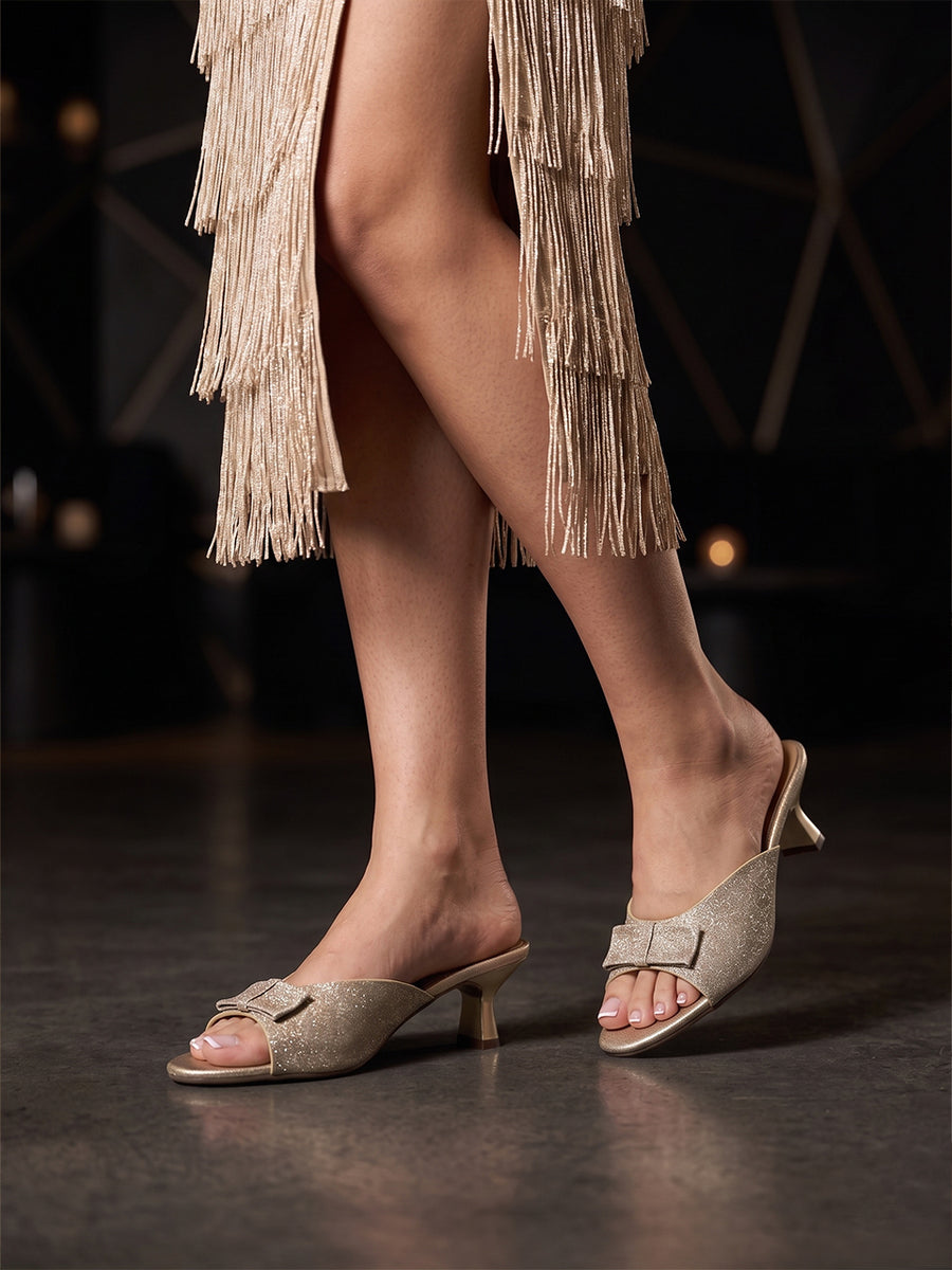 Liva Light Gold Kitten Heels
