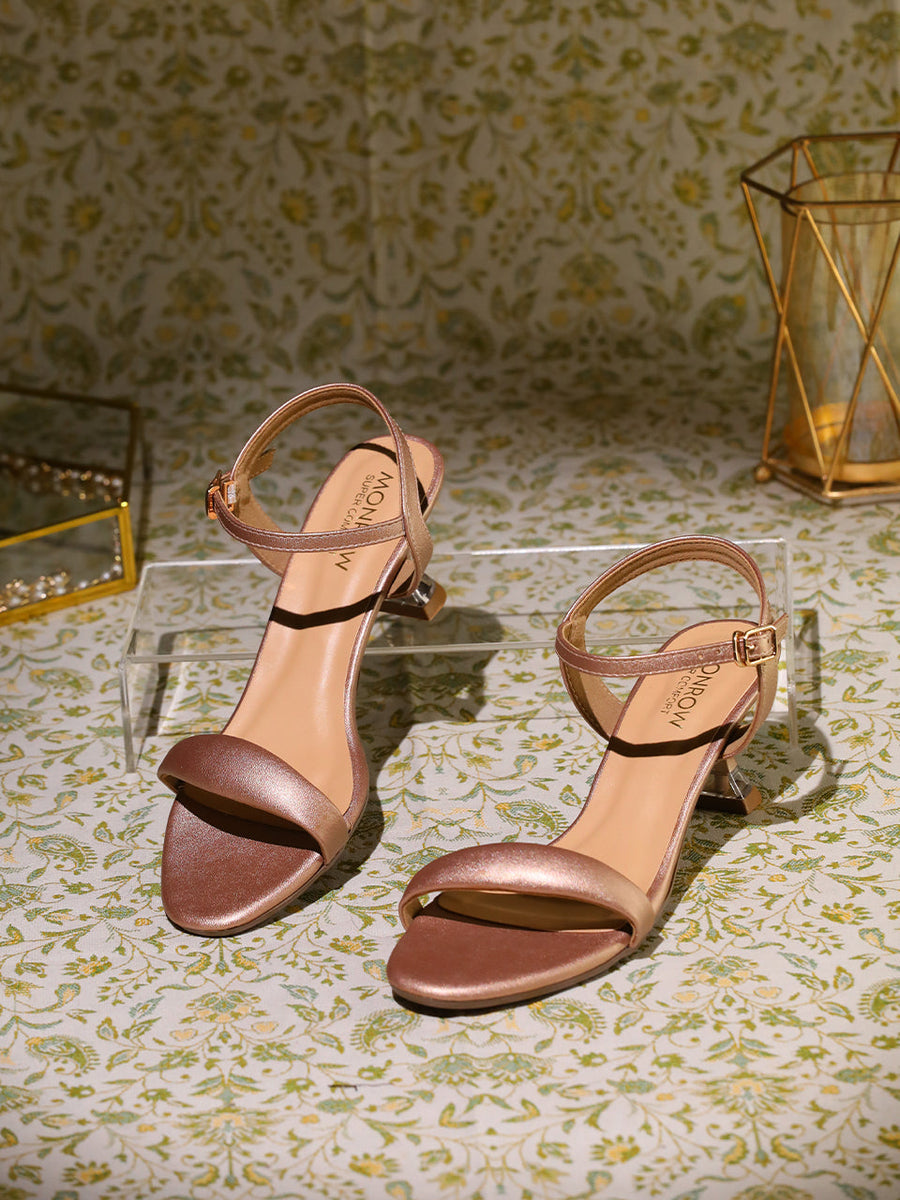 Angela Rose Gold Kitten Heels