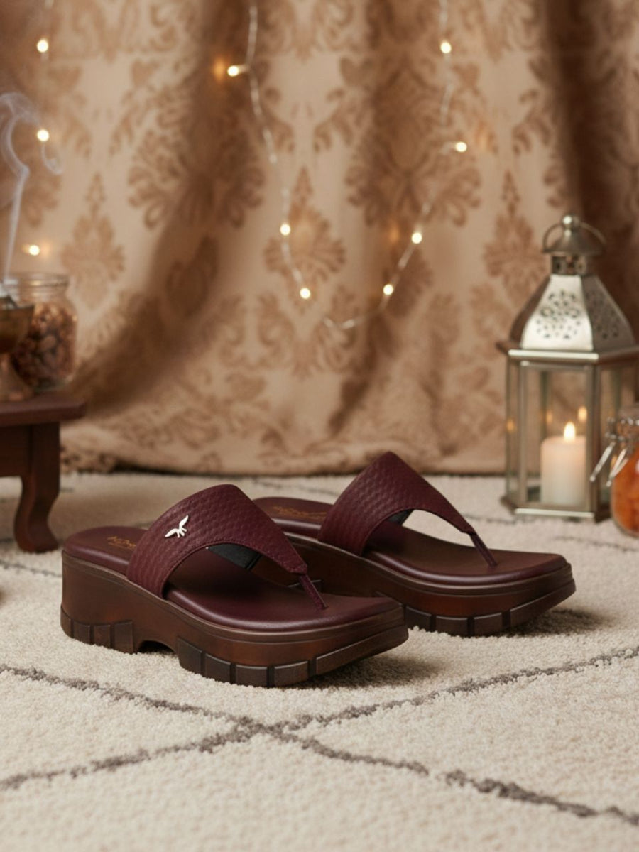 Vulan Maroon Wedge Heels
