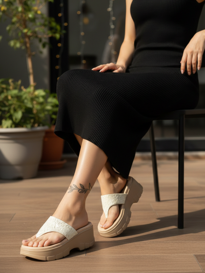 Vulan Cream Indira Wedge Heels