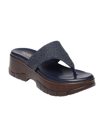 Vulan Navy Blue Indira Wedge Heels