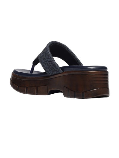 Vulan Navy Blue Indira Wedge Heels