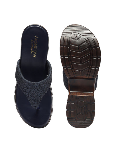 Vulan Navy Blue Indira Wedge Heels