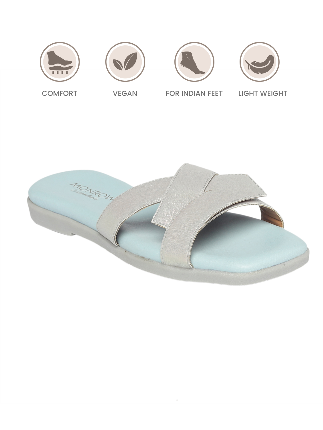Lena Grey Trendy And Fancy open toe sandals for women – Monrow Shoes