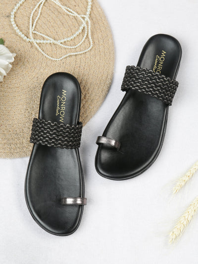 Amina Black Flats