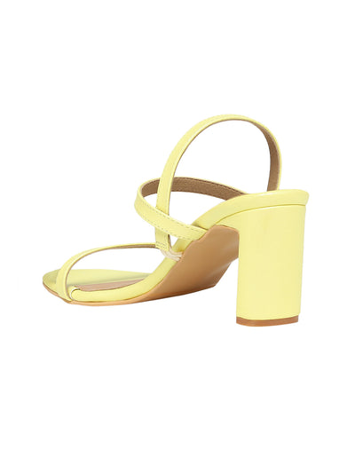 Myra Yellow Block Heels