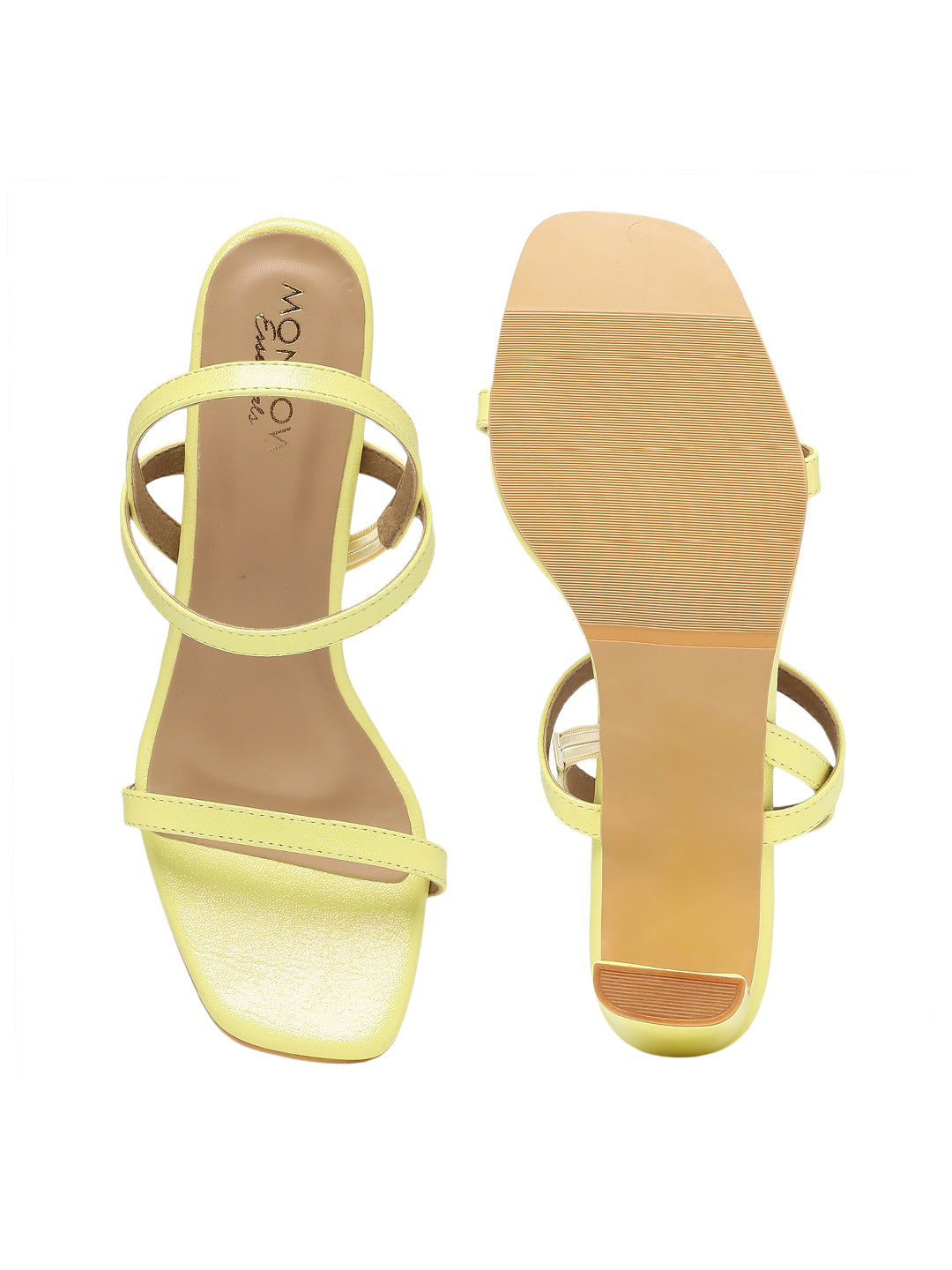 Myra Yellow Block Heels