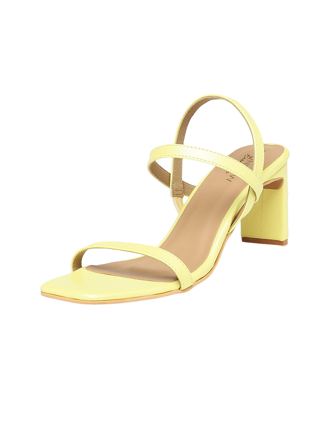 Myra Yellow Block Heels