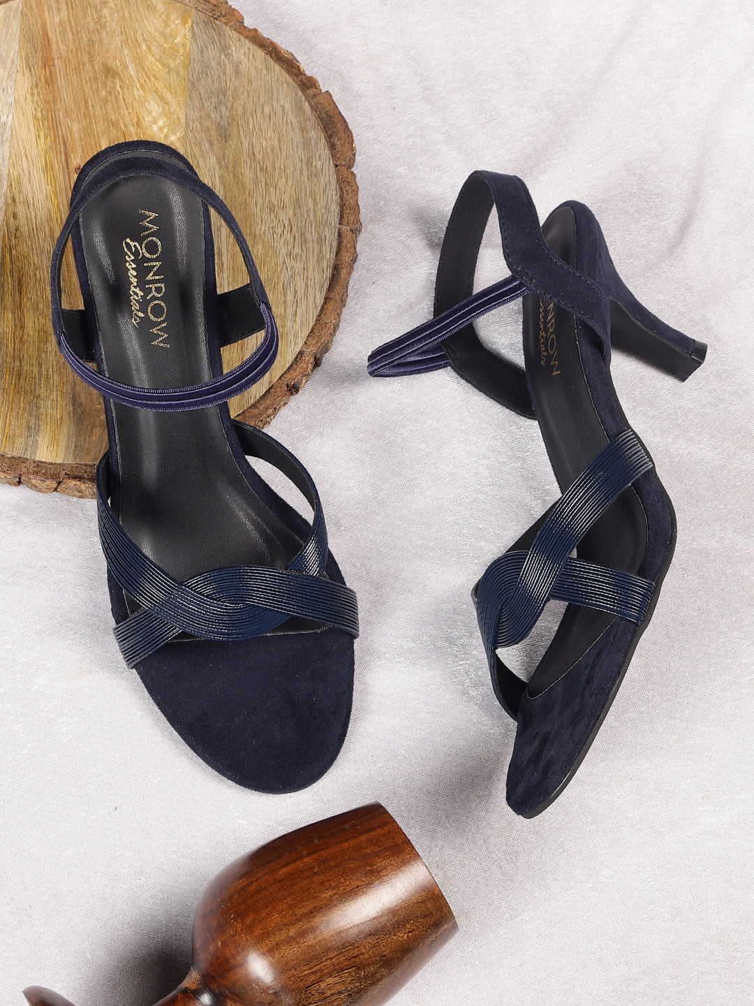 Ruhi Navy Blue Kitten Heels