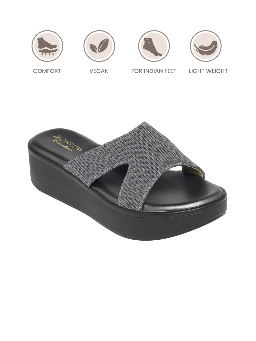 Inaya Grey Wedge Heels