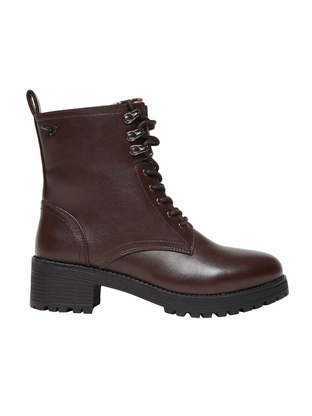 Arely Brown Block Heel Boots