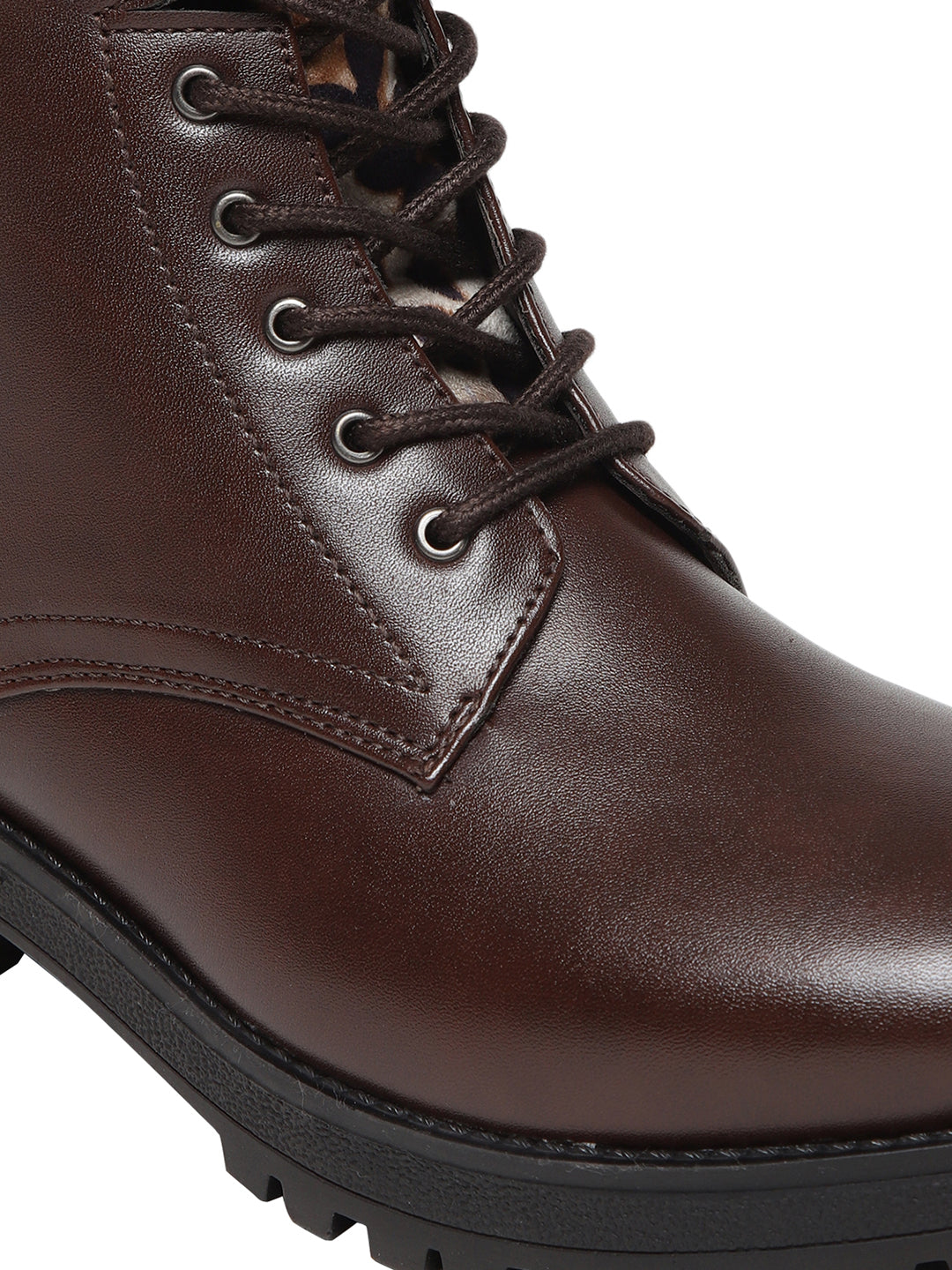 Arely Brown Block Heel Boots