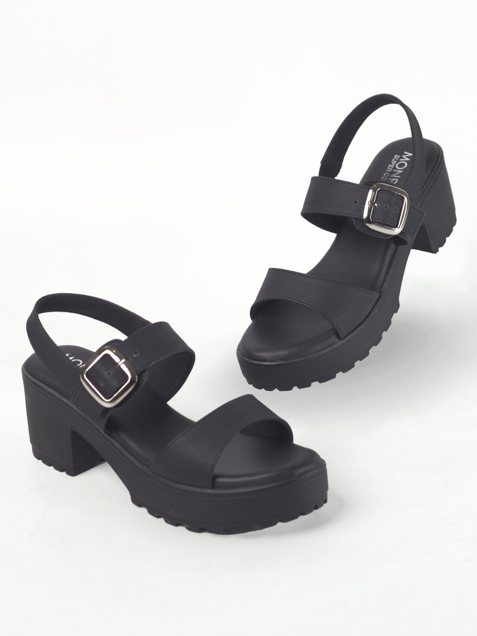 Darya Black Regular Wear Black Platform Heels For Women – Monrow Shoes