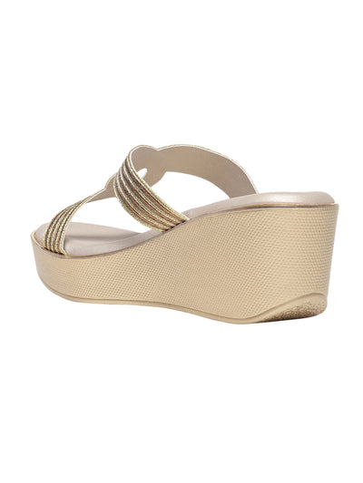 Tinley Gold Flatform Heels
