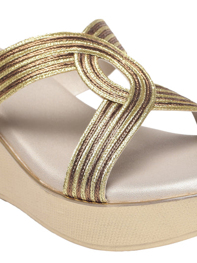 Tinley Gold Flatform Heels