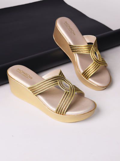 Tinley Gold Flatform Heels