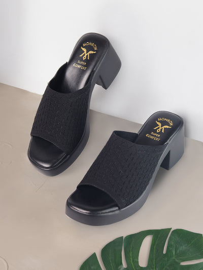 Belliza Black Platform Heels