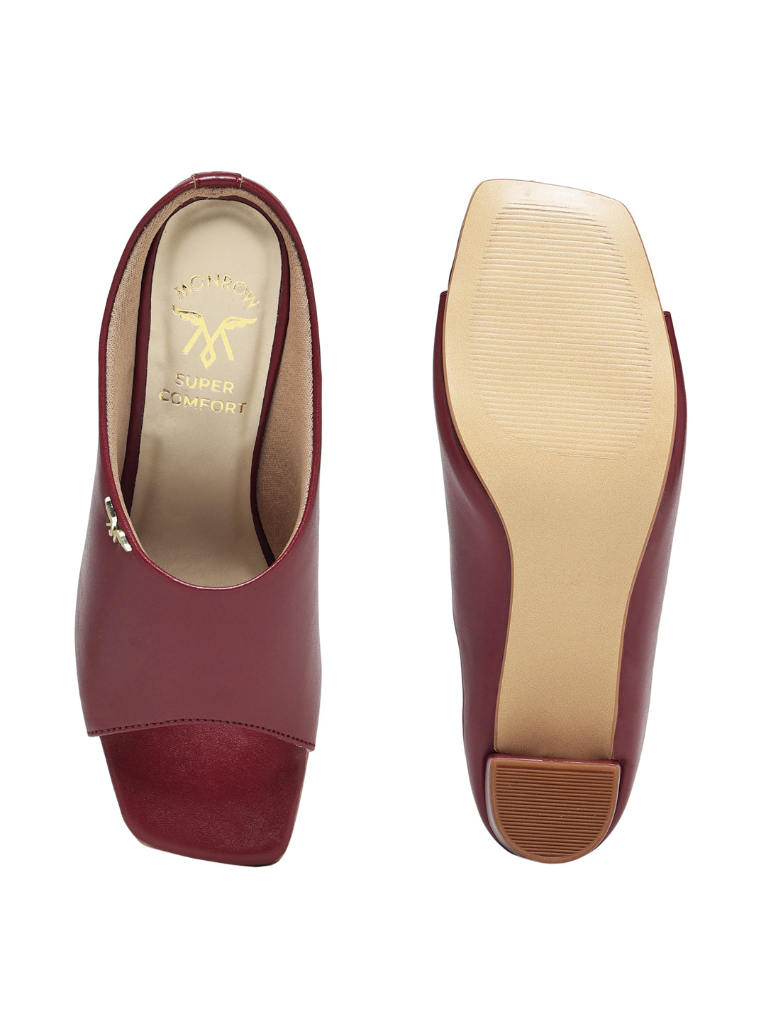 Aamya Maroon Block Heels