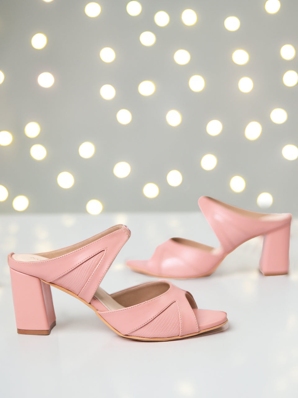 Divaya Pink Block Heels