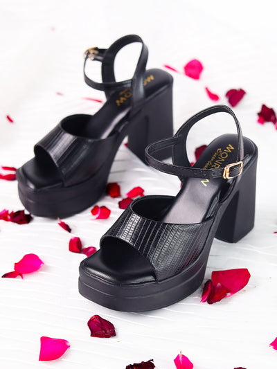 Arina Black Platform Heels