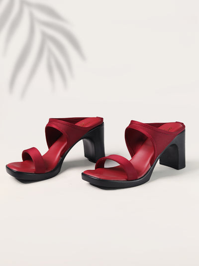 Darcy Maroon Block Heels