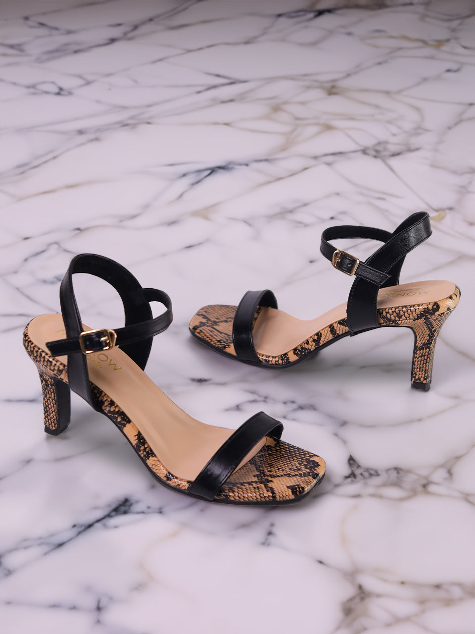 Beige Black Kitten Heel Slides Daniel Eden Cream Leather Toe Post