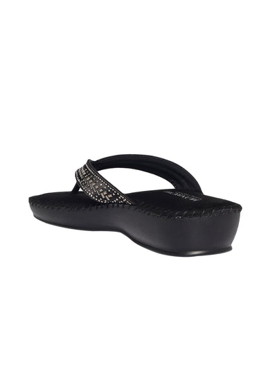 Delima Black Wedge Heels