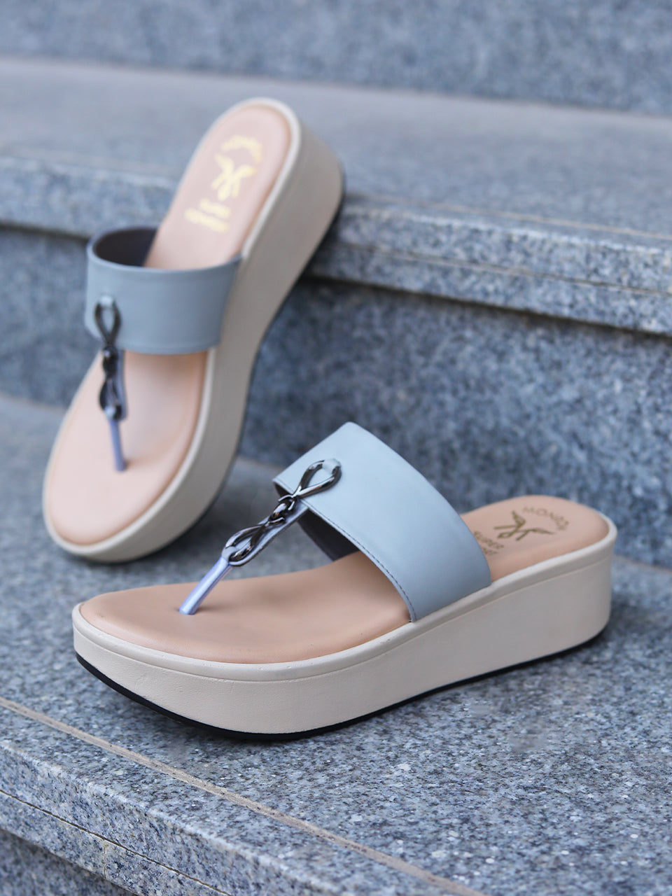 Thelema Grey Flatform Heels