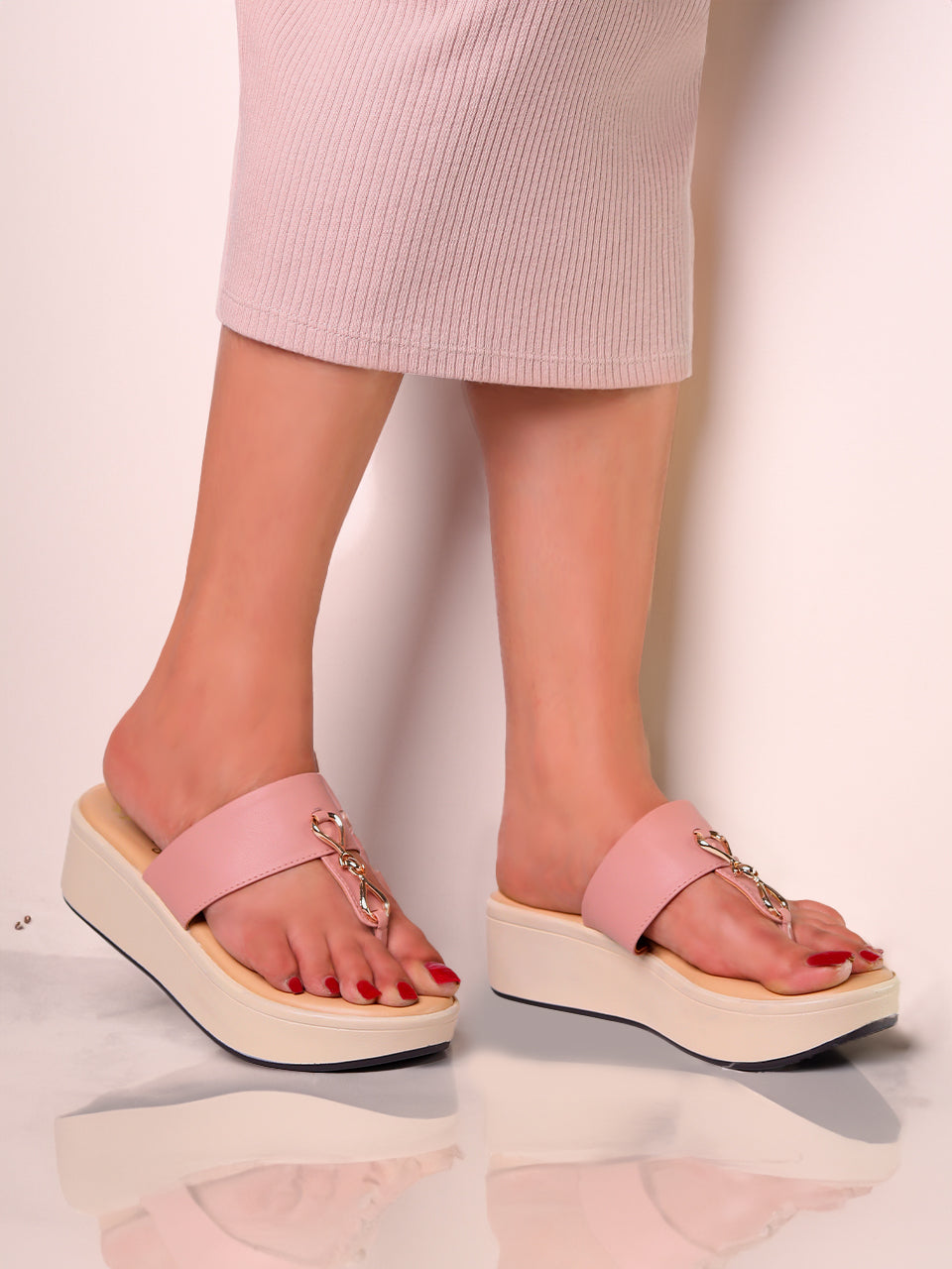 Thelema Pink Flatform Heels