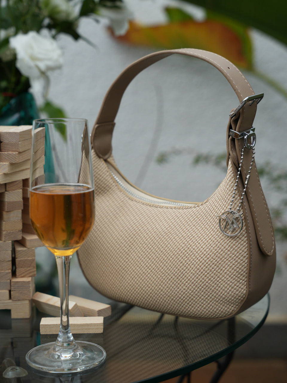 Clovi Beige Handheld Bag