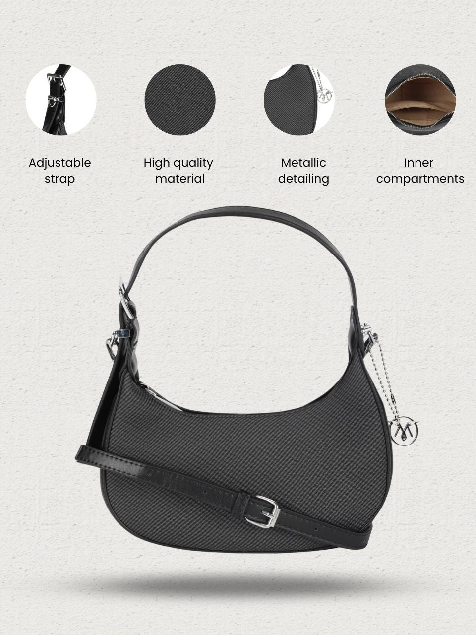 Clovi Black Handheld Bag