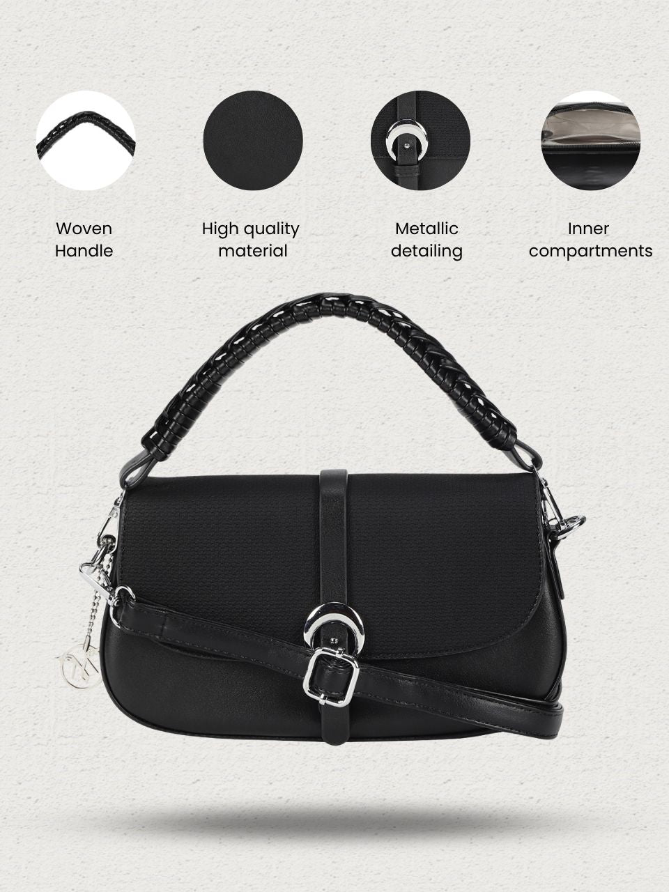 Eve Black Handheld Bag