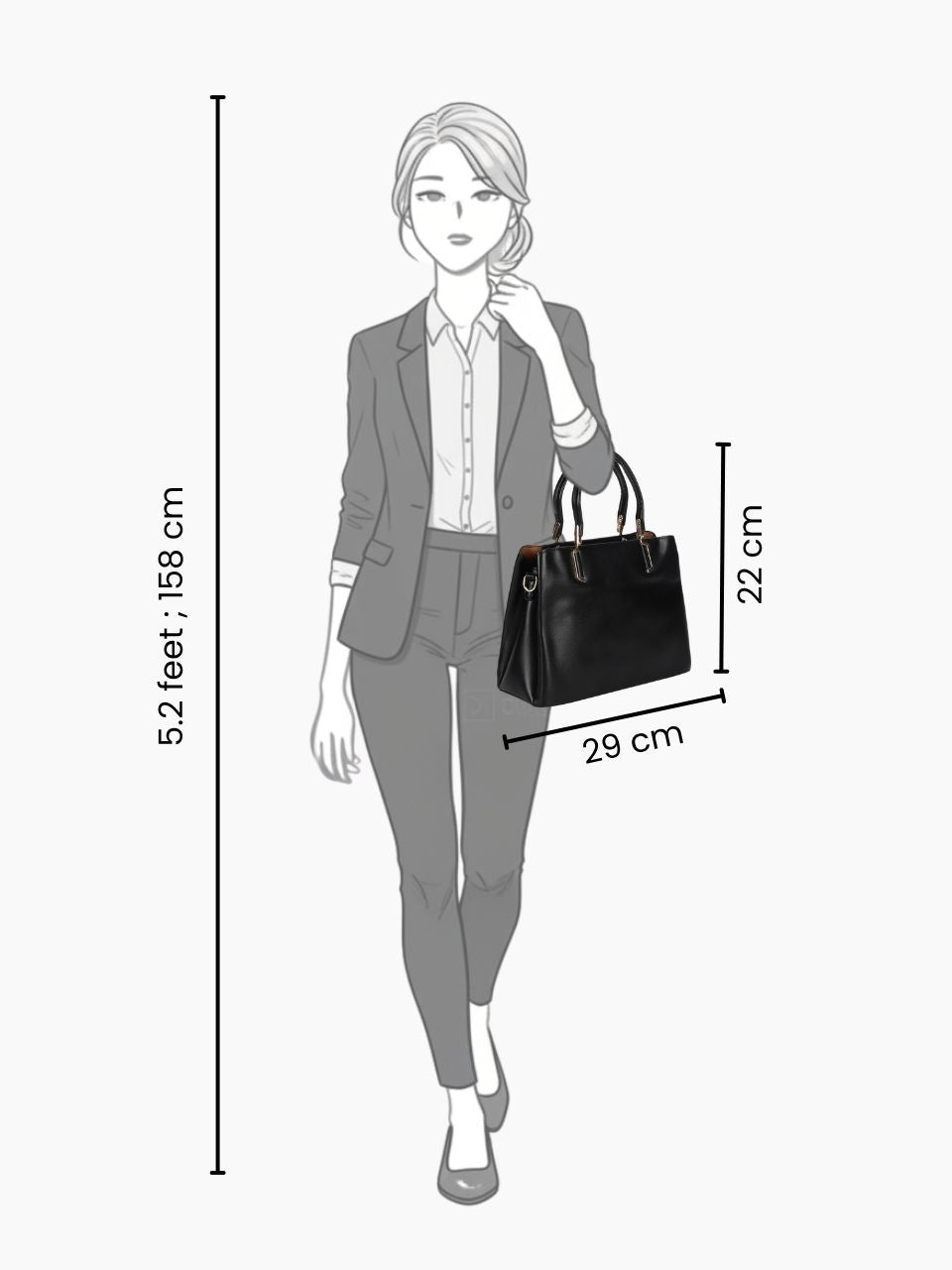 Rosy Black Satchel Bag