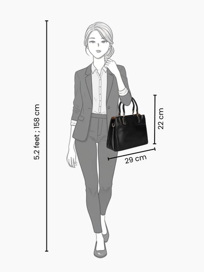 Rosy Black Satchel Bag