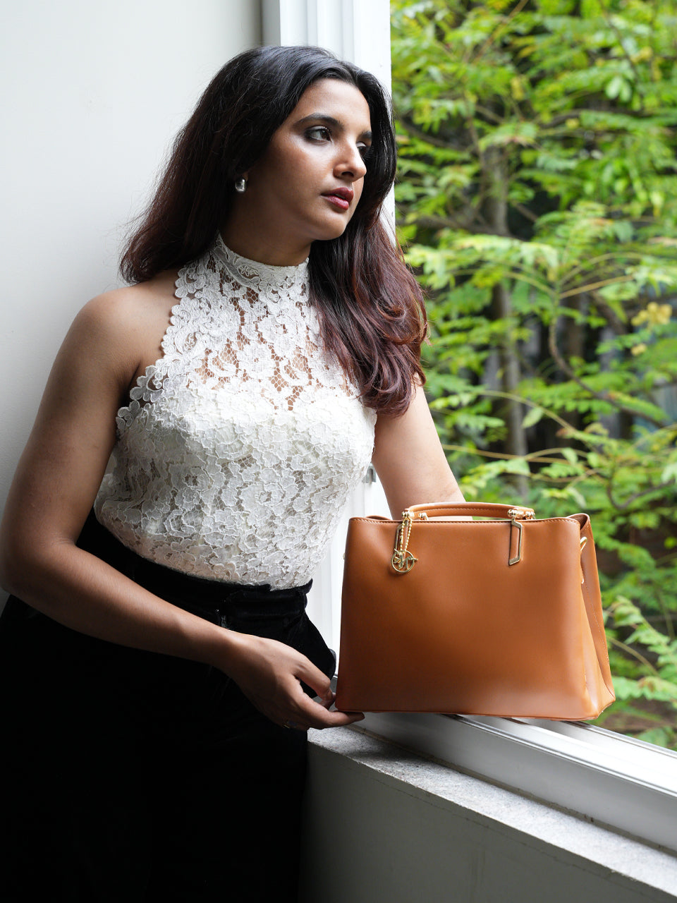 Rosy Tan Satchel Bag