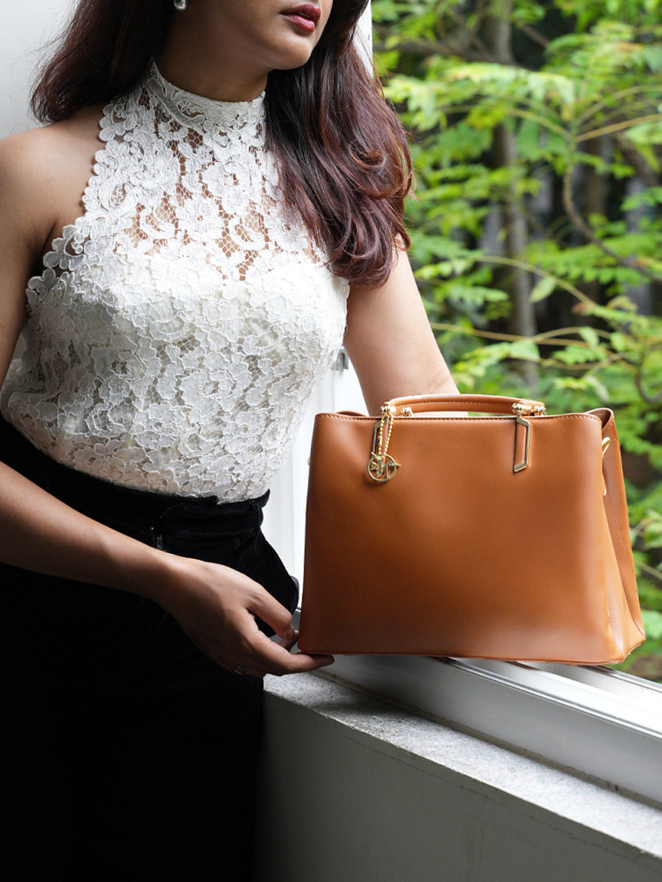 Rosy Tan Satchel Bag