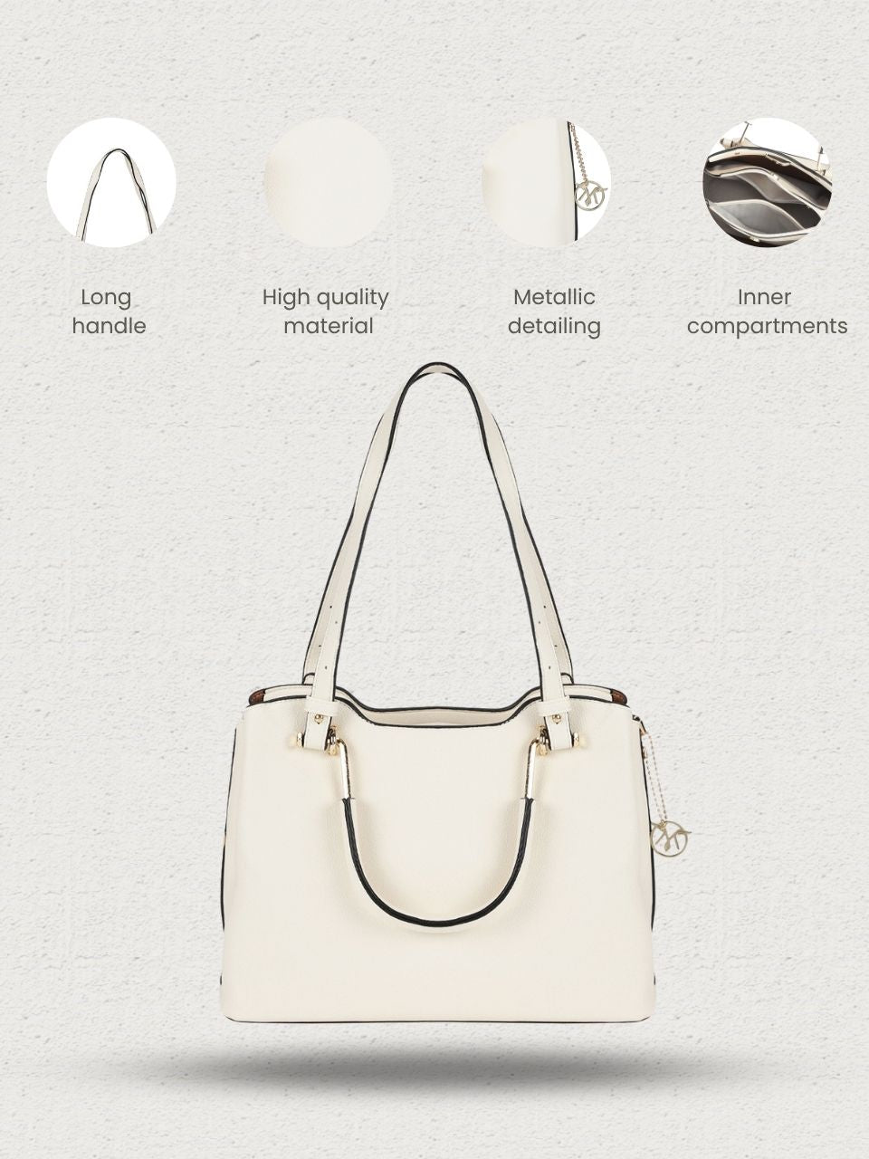 Phoebe Beige Satchel Bag