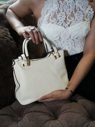 Phoebe Beige Satchel Bag