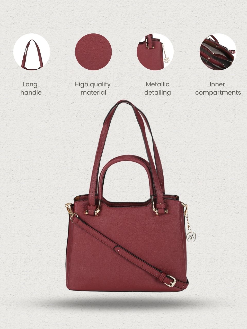 Phoebe Maroon Satchel Bag