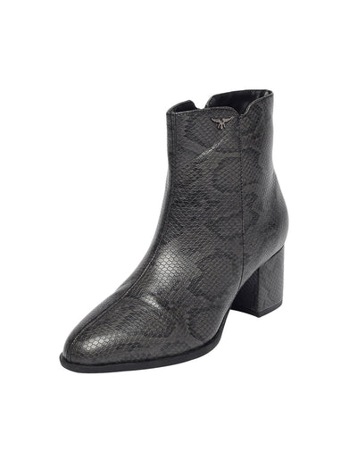 Ariel Black Block Heel Boots