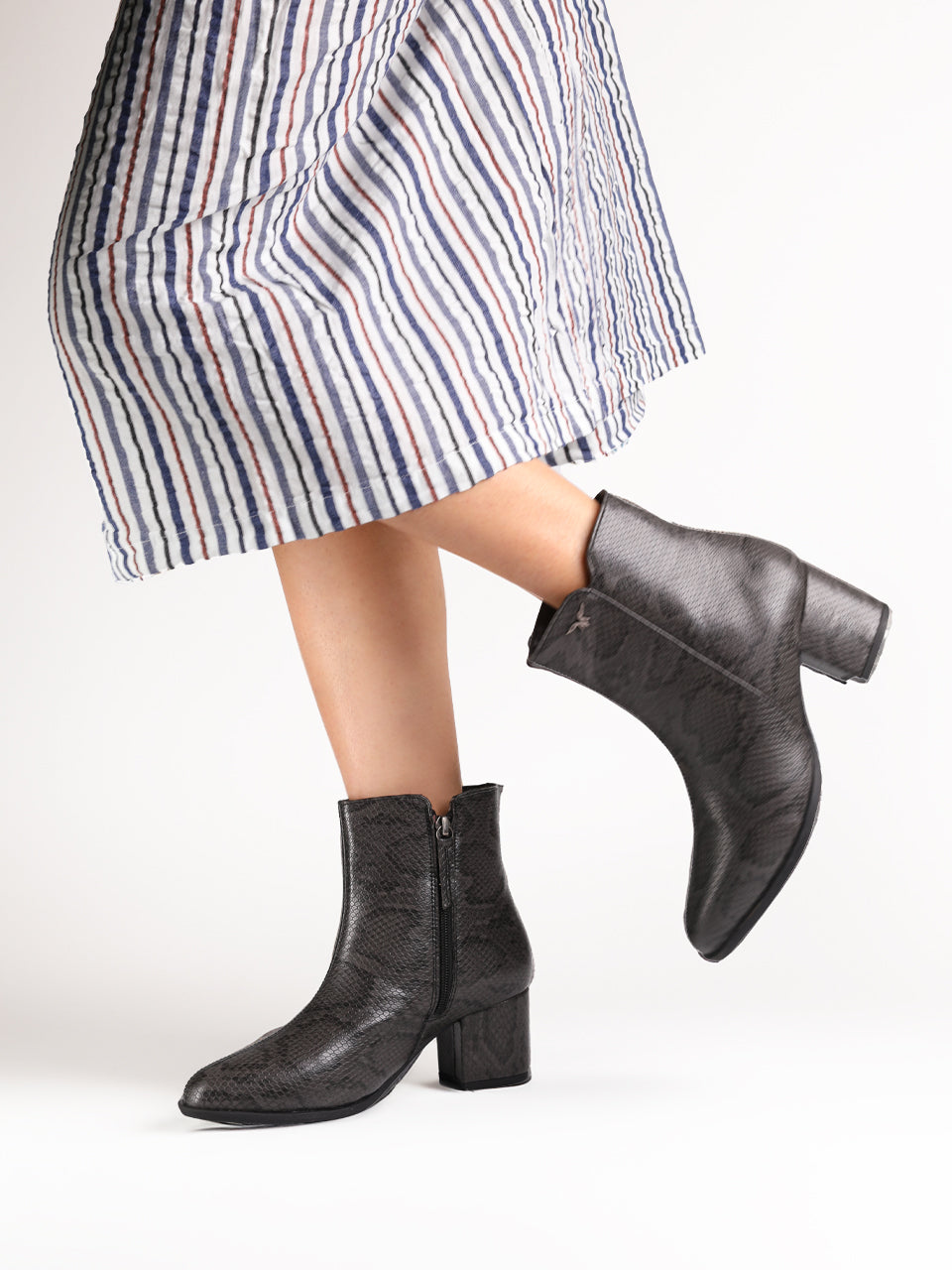 Ariel Black Block Heel Boots