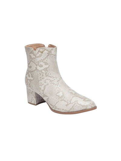 Ariel Cream Block Heel Boots